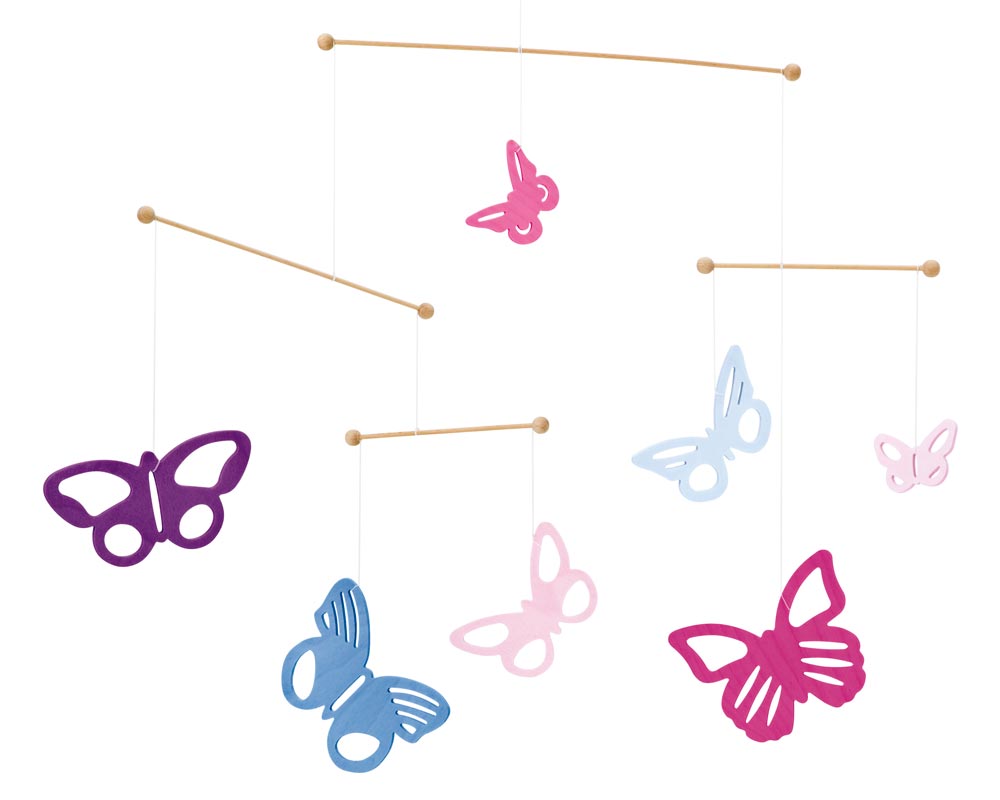 Colourful butterflies, mobile Wooden Toys Selecta
