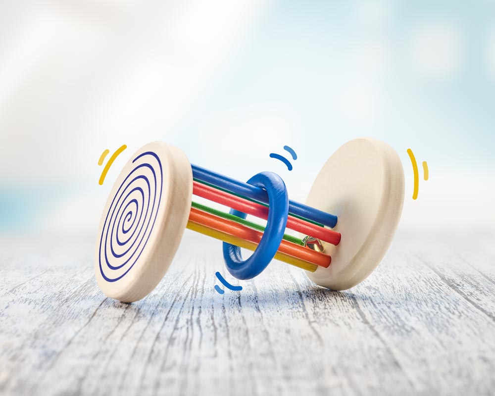 wooden roller toy visual spiral effect rolldi