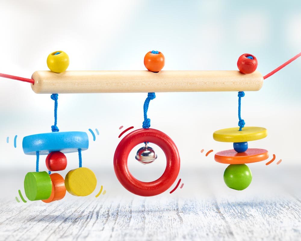 wooden pram toy