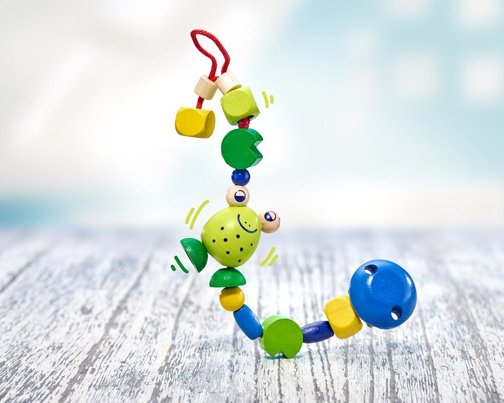 wooden pacifier chain comic frog