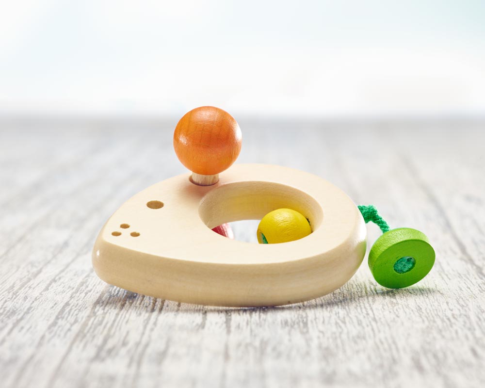 wooden grabbing toy teething ring baby mouse