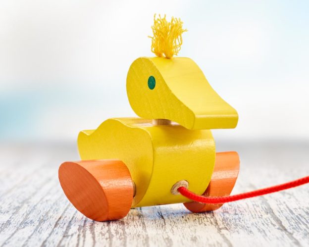 wooden pull along animal duck karla