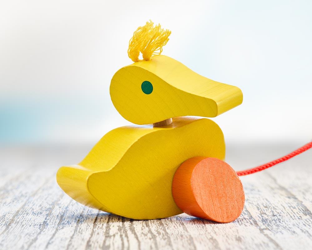 wooden pull along animal duck karla