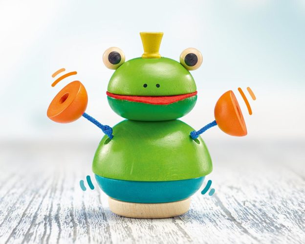 wooden stacking game frog pepito