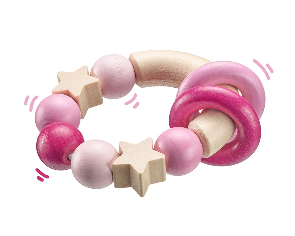 wooden grabbing toy pink bellybutton