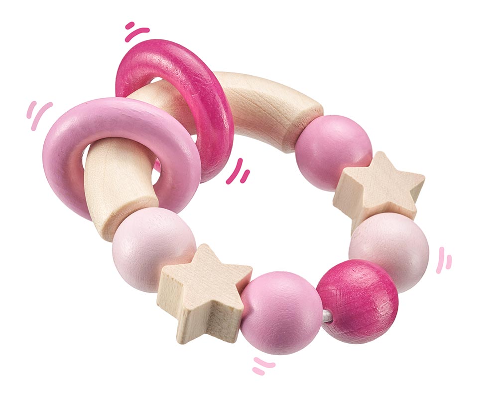 wooden grabbing toy pink bellybutton