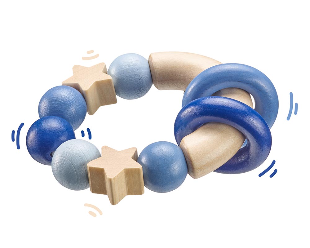 wooden grabbing toy blue bellybutton