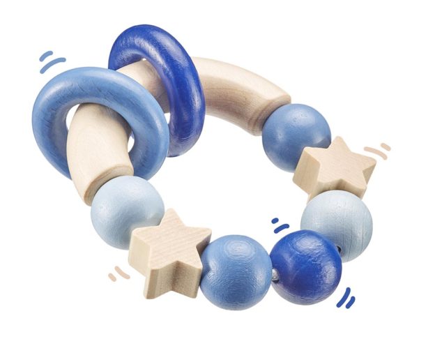 wooden grabbing toy blue bellybutton