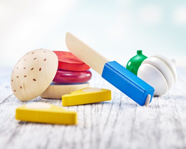 wooden burger toy