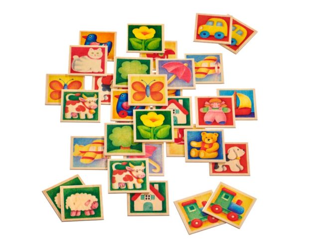 wooden memo game children colourful