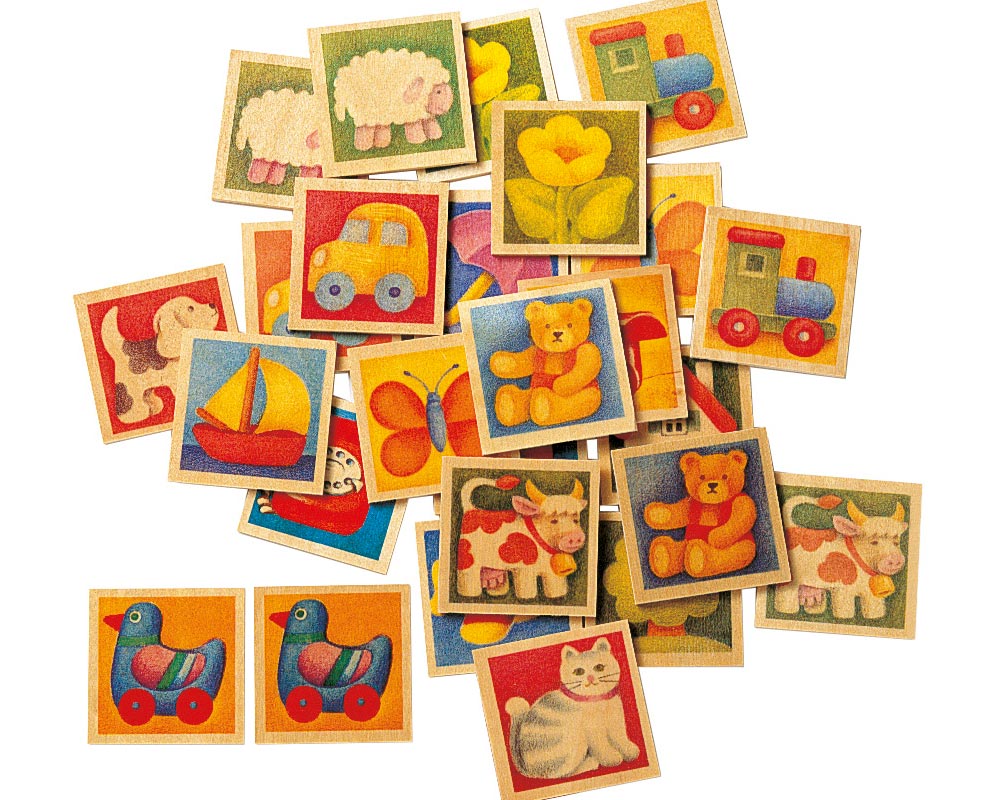 wooden memo game children colourful