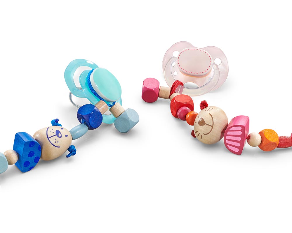 wooden pacifier chain cat