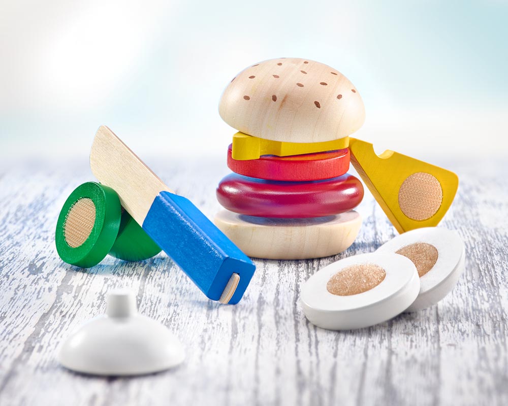 wooden play kitchen children burger