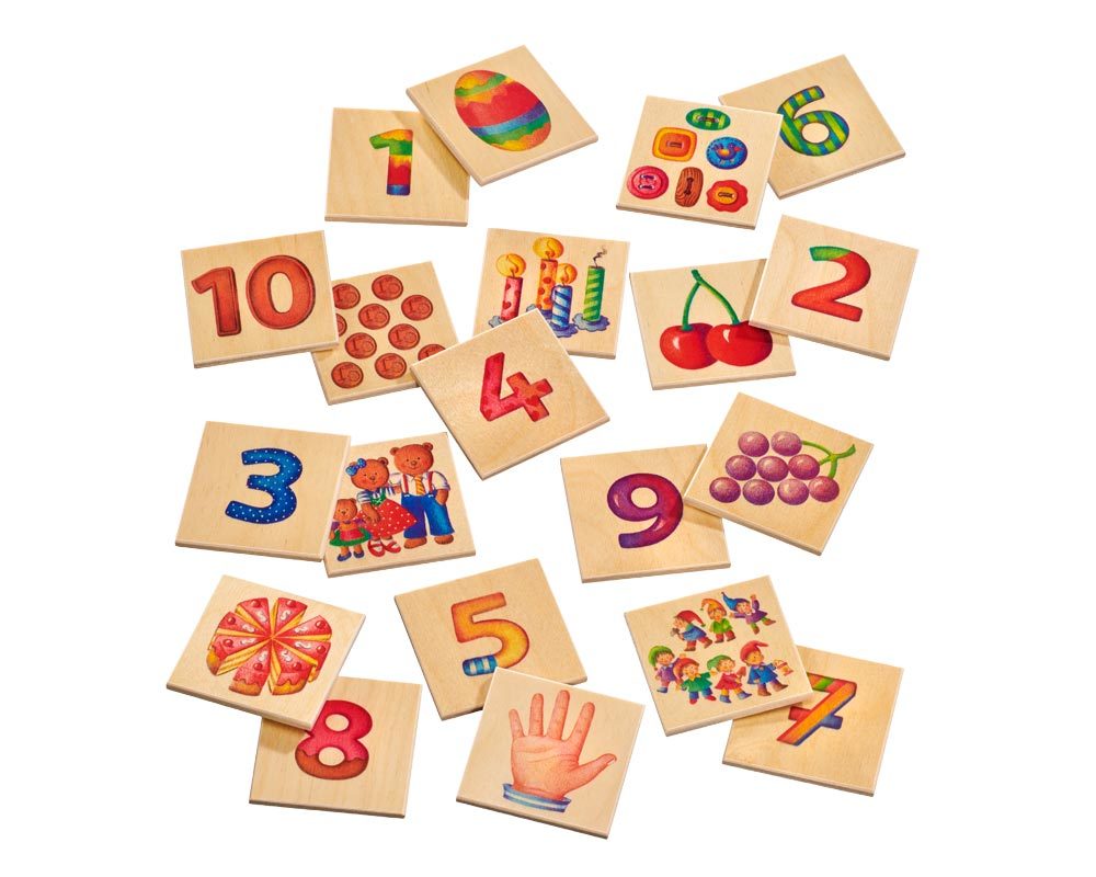 wooden picture memo game numbers