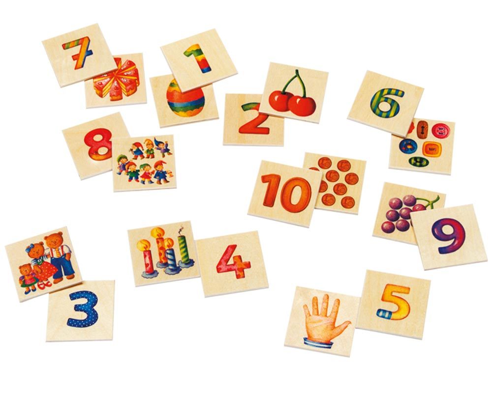 wooden picture memo game numbers
