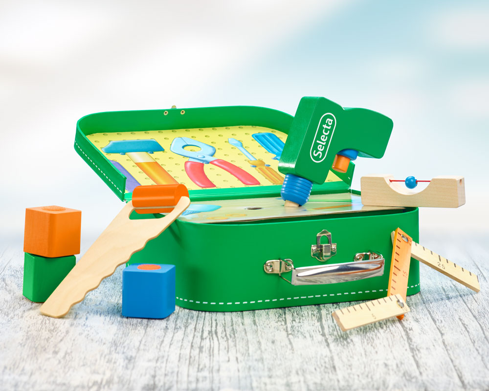 Wooden toy Tool box