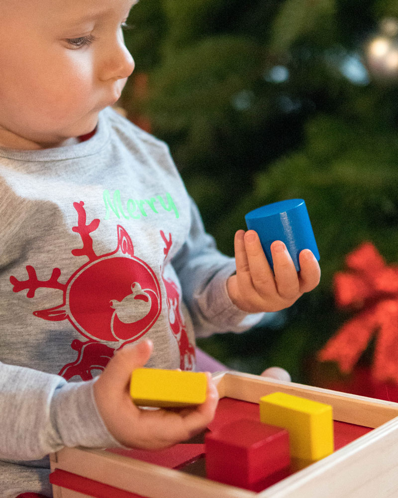 Baby with sorting box wooden toy by Selecta