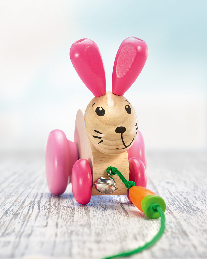 wooden pull along animal rabbit hanna hoppel