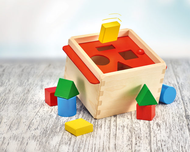 wooden sorting box baby shape game