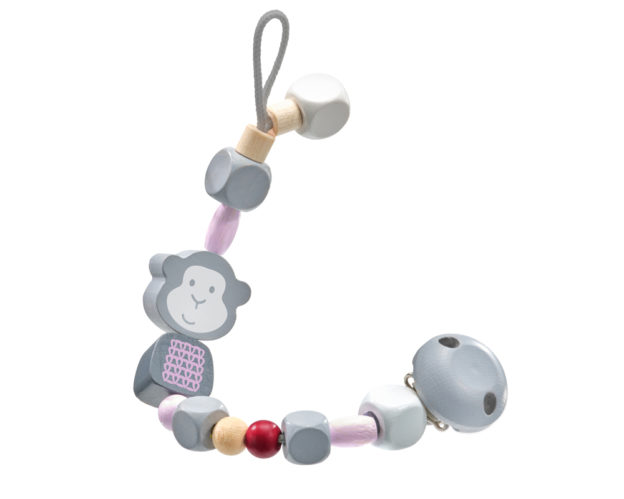 pacifer chain monkey pink