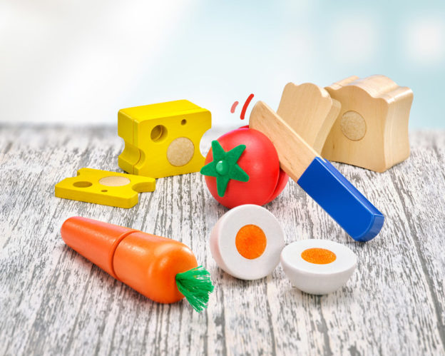 wooden snack time cutting toy children