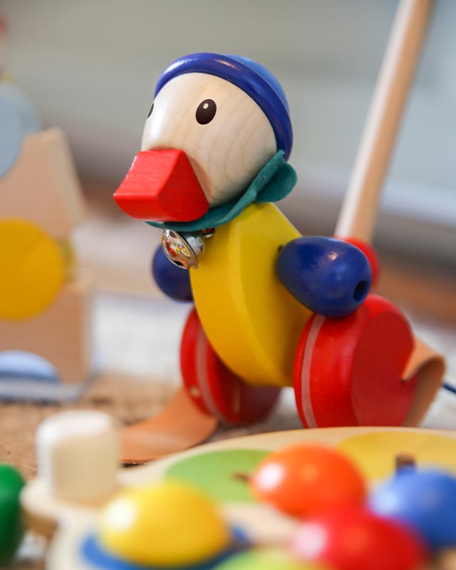 Pedella wooden push along toy duck waddle