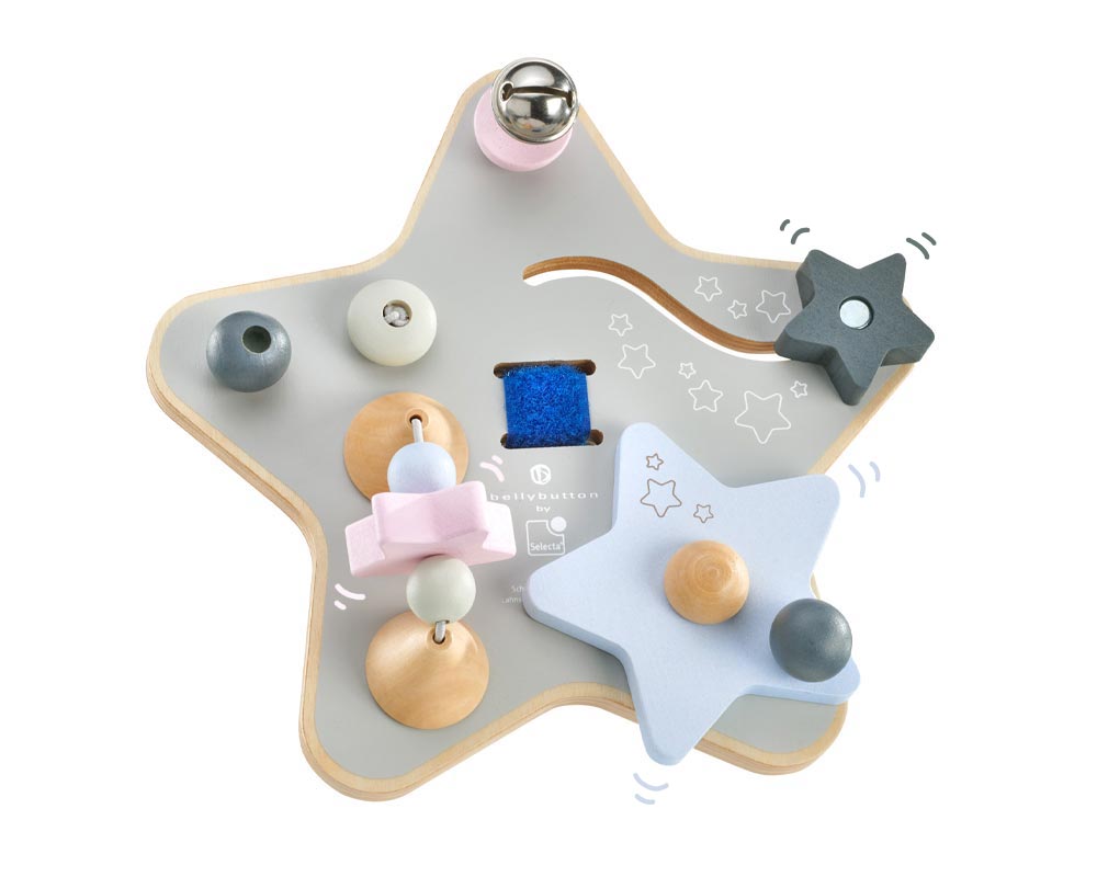 Star busy board Mobile experience board wooden toy bellybutton